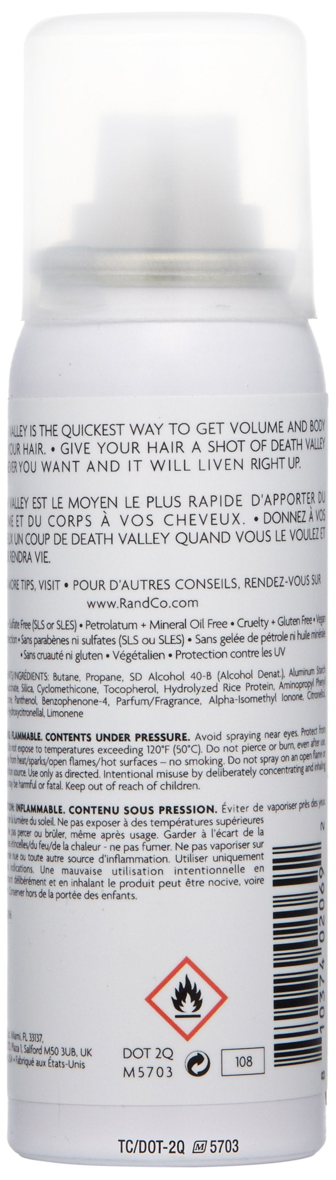 R+Co Death Valley Dry Shampoo being sprayed on roots for quick refresh and texture.