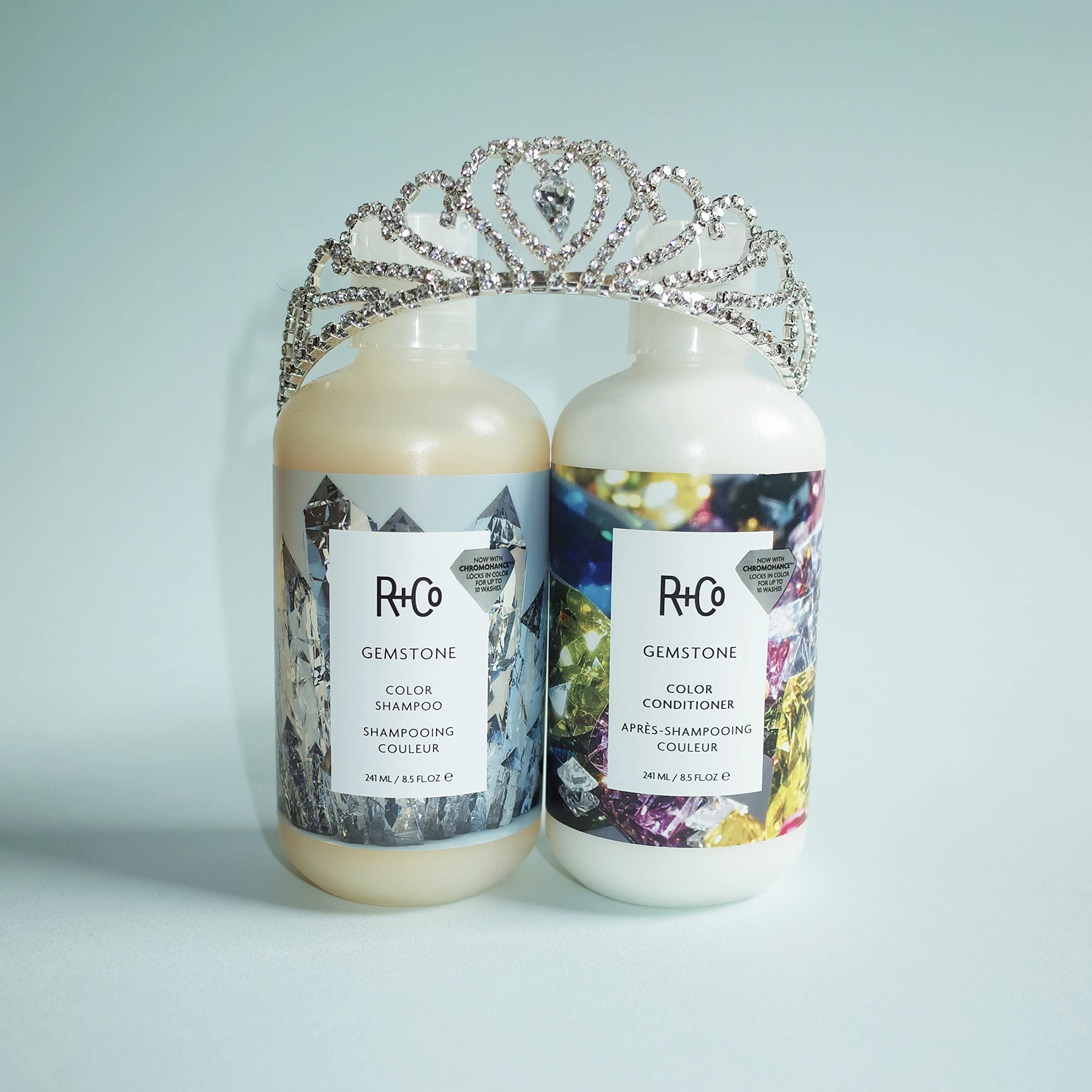 R+Co Gemstone Color Shampoo texture demonstrating its creamy formula.