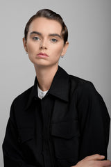 R+Co Grasp balm styling result shows high hold with airbrushed finish.
