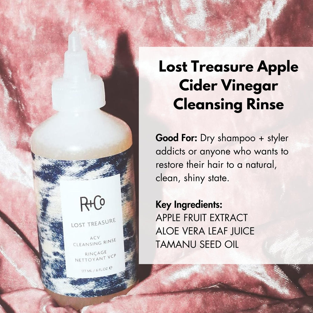 R+Co Lost Treasure foam closeup highlighting luxurious lather that detoxifies without residue.