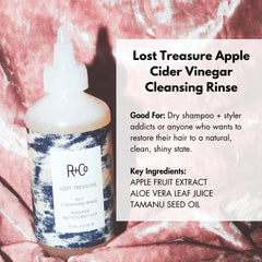 R+Co Lost Treasure foam closeup highlighting luxurious lather that detoxifies without residue.
