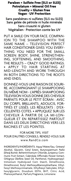 R+Co Television Perfect Hair Conditioner counter-scene conveys premium hair care ritual.