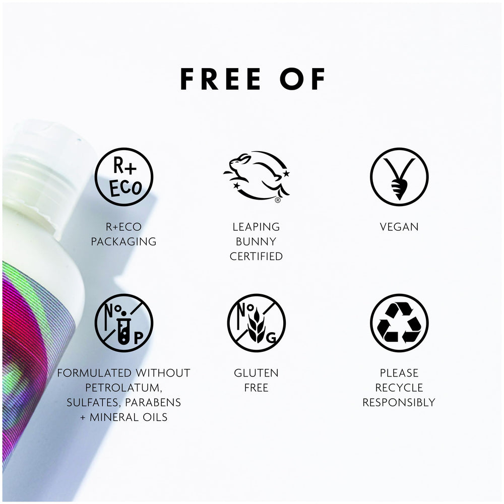 R+Co Television conditioner scalp balance concept image signals oil balance and detox benefits.