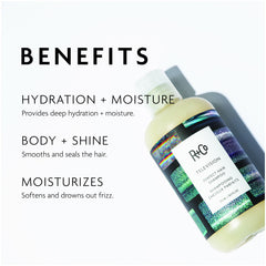 R+Co Television Perfect Hair Shampoo lather shows detoxifying cleanse and conditioning.