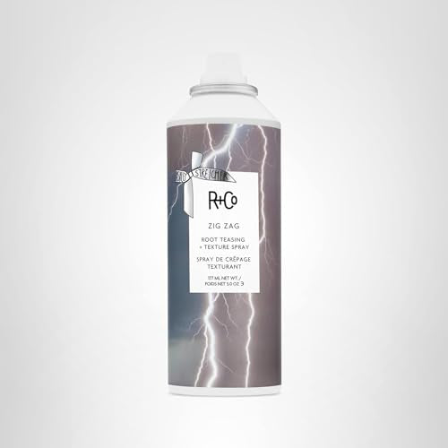 R+Co Zig Zag Root Teasing Spray packaging shows compact bottle.