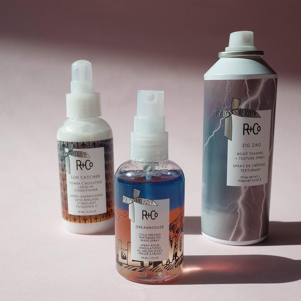 R+Co Zig Zag Root Teasing Spray root lift shot highlighting volume.