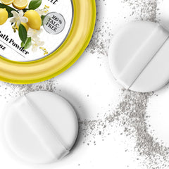 R-NEU dusting powder packaging shown, lightweight on-the-go convenience.