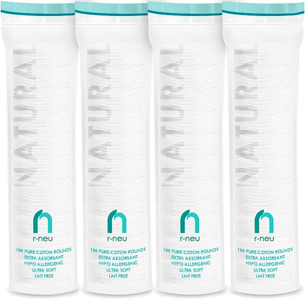 R-Neu Premium Turkish cotton rounds closeup for gentle makeup removal