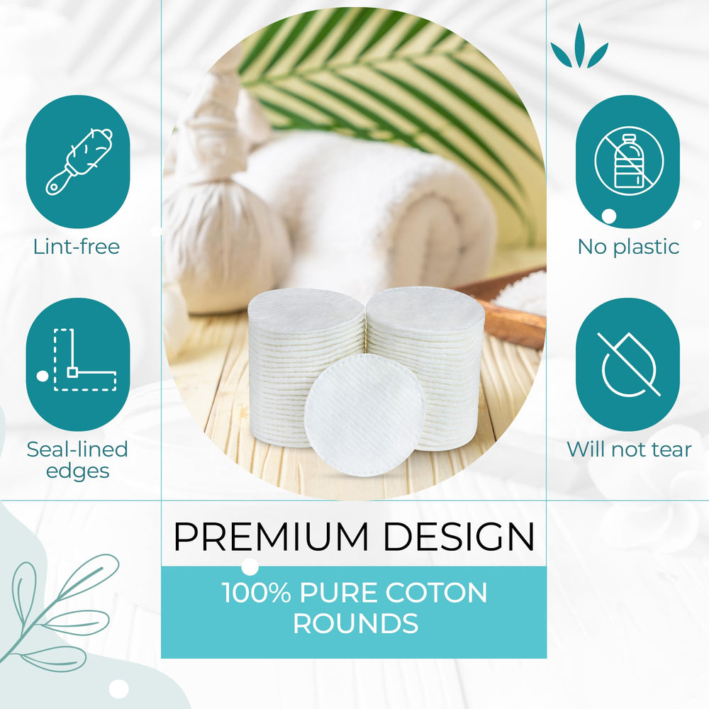 R-Neu Premium Turkish cotton rounds stitched edge detail for lint-free application