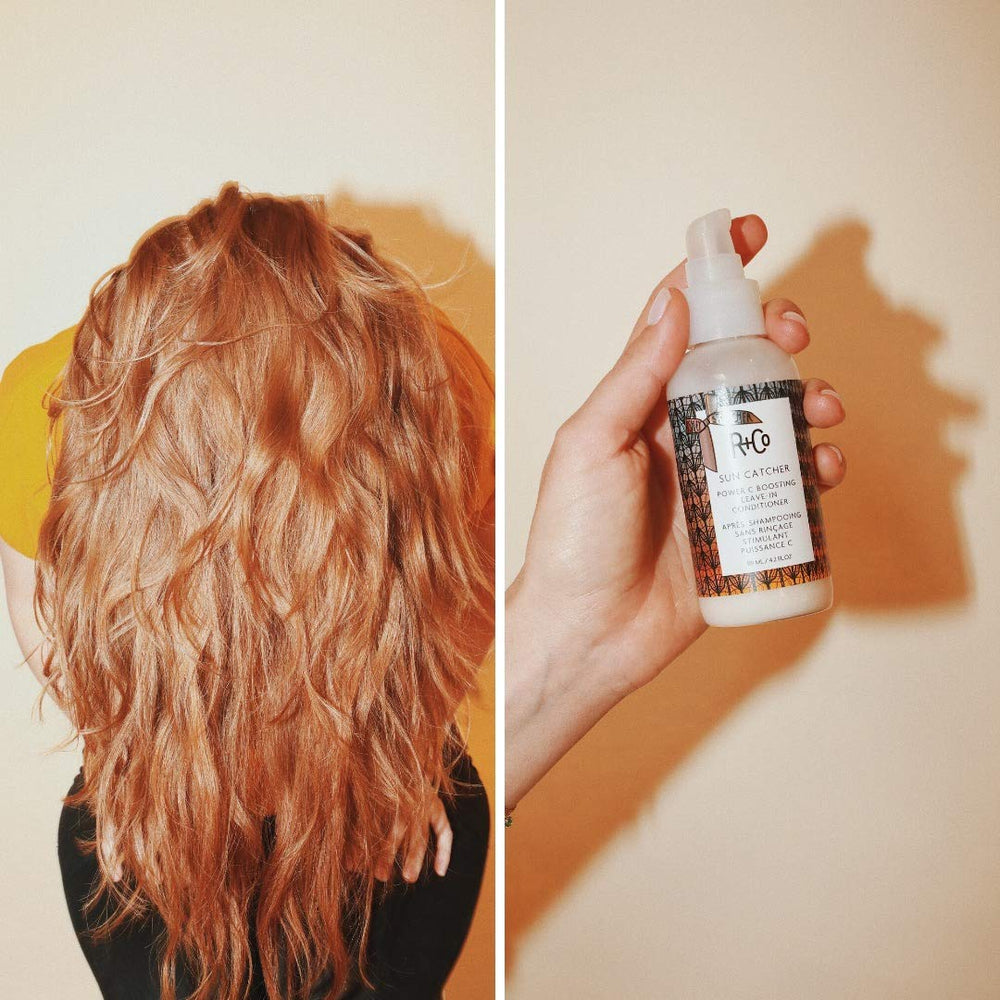 R+Co Sun Catcher Leave-In moisture magnet hydrates hair