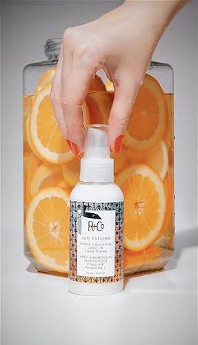R+Co Sun Catcher Leave-In protective shine on styled hair