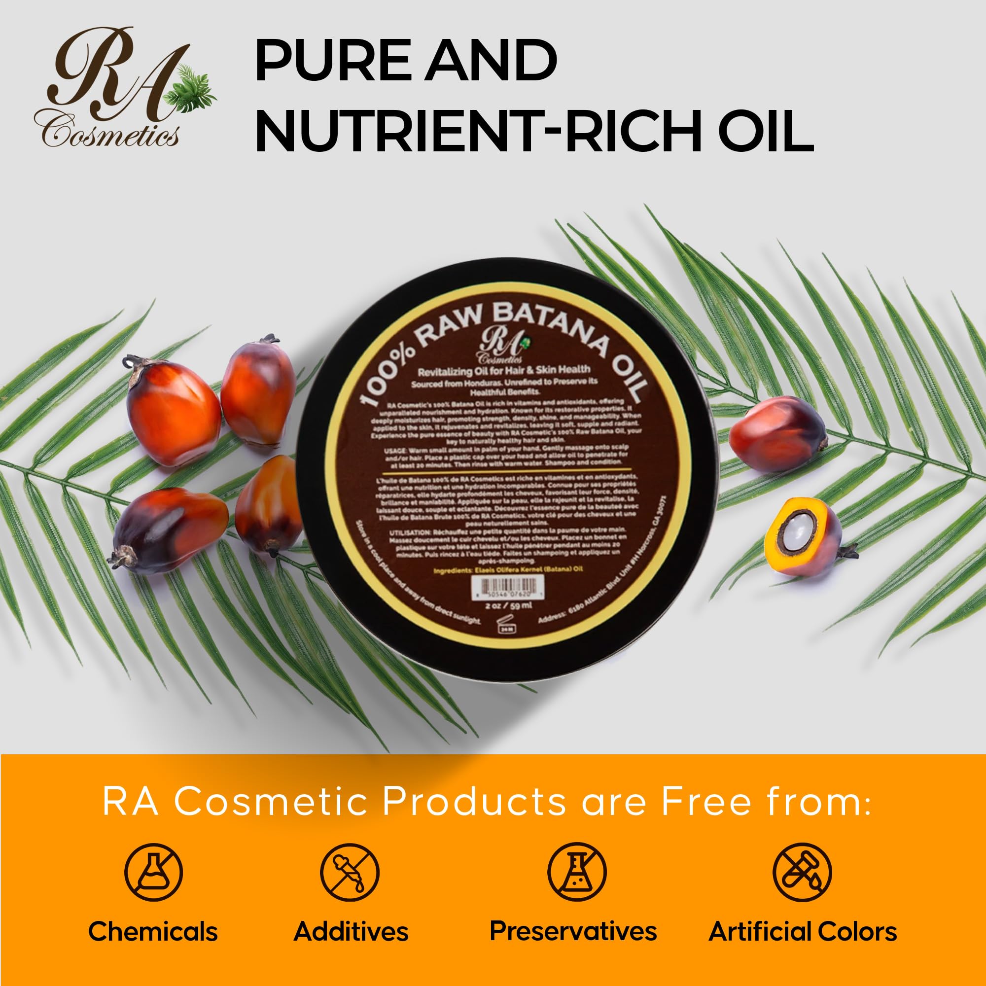 RA COSMETICS Batana Oil texture close-up demonstrates warm application