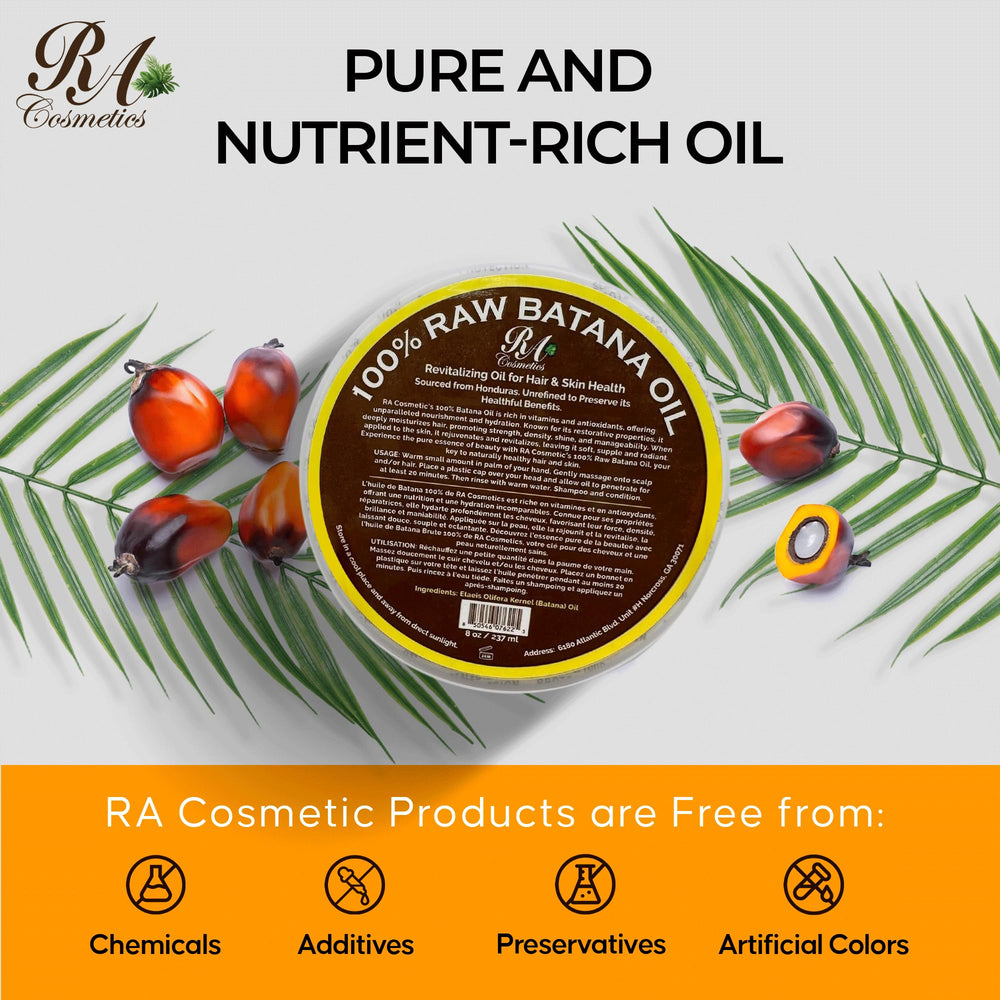 RA COSMETICS Batana Oil on hair demonstrates color protection and vibrancy