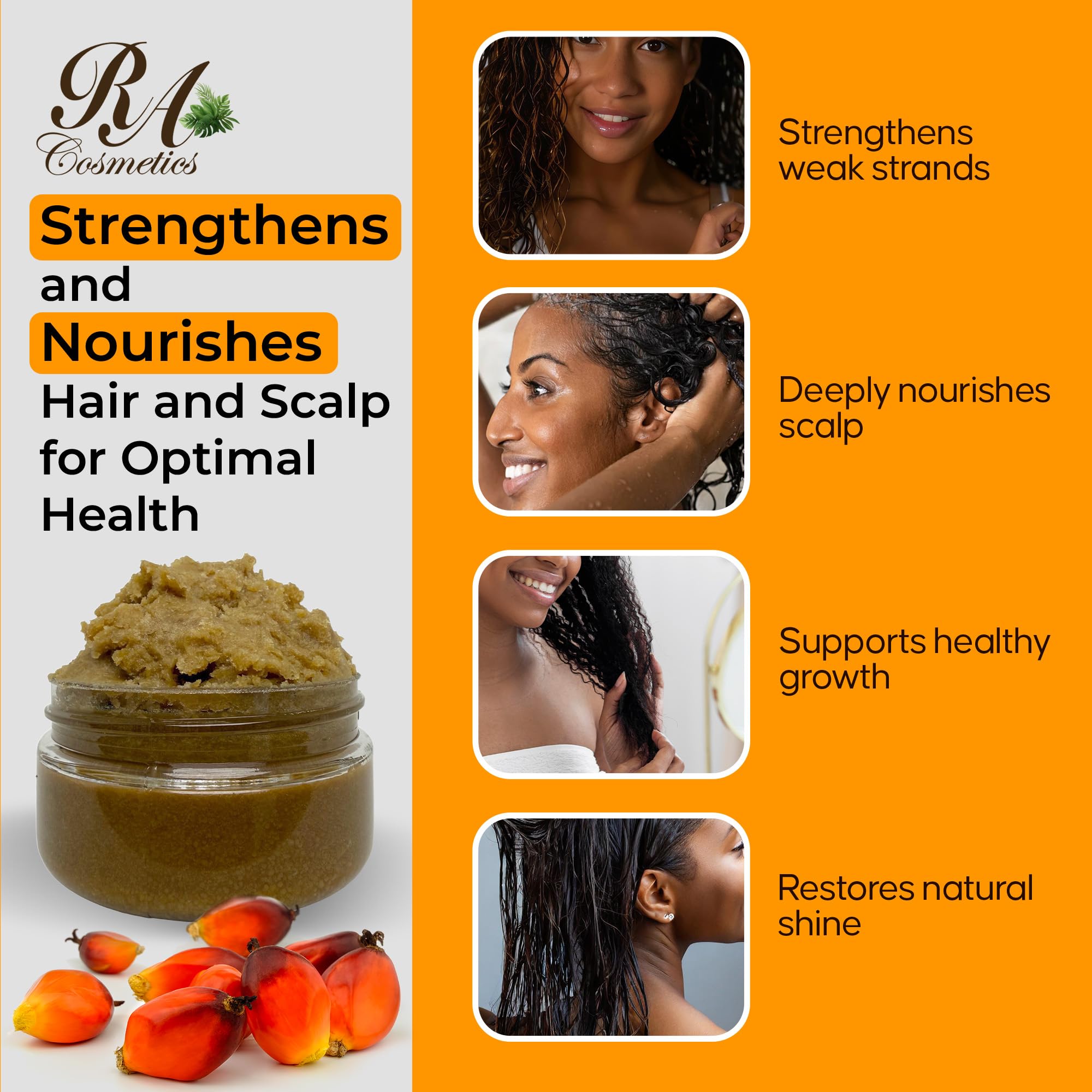 RA COSMETICS Batana Oil application supports stronger-feeling hair and smoother texture