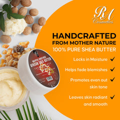 Fragrance of frankincense in RA COSMETICS shea butter bottle