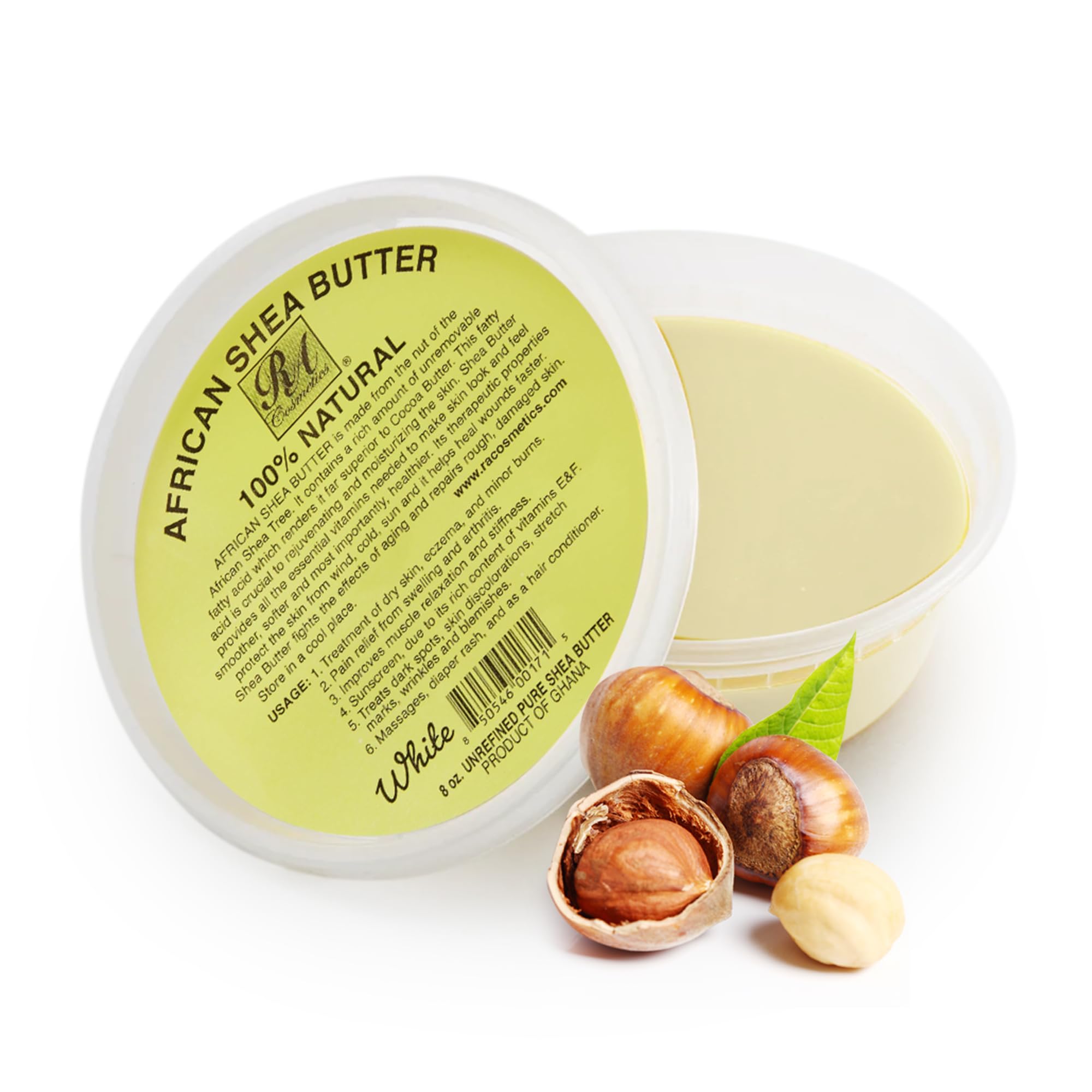 RA COSMETICS Ivory Shea Butter 8oz packaging signaling premium hydration for dry skin