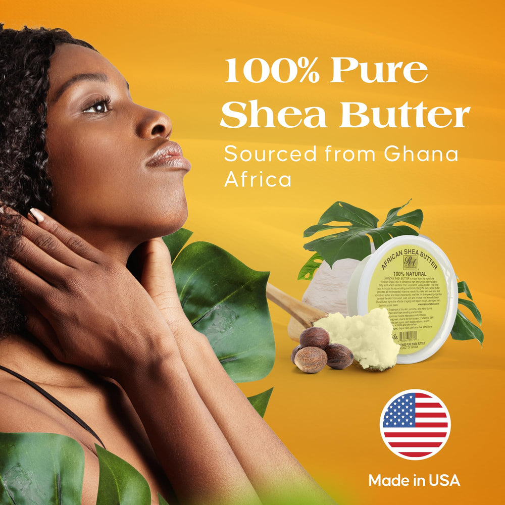 RA COSMETICS Shea butter applied to hands demonstrating skin nourishment