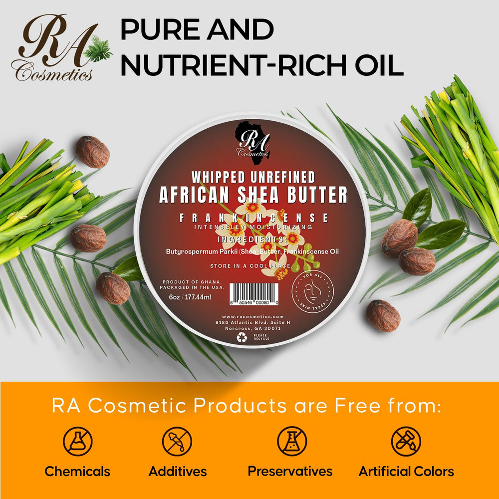 Closeup of RA COSMETICS whipped shea butter texture