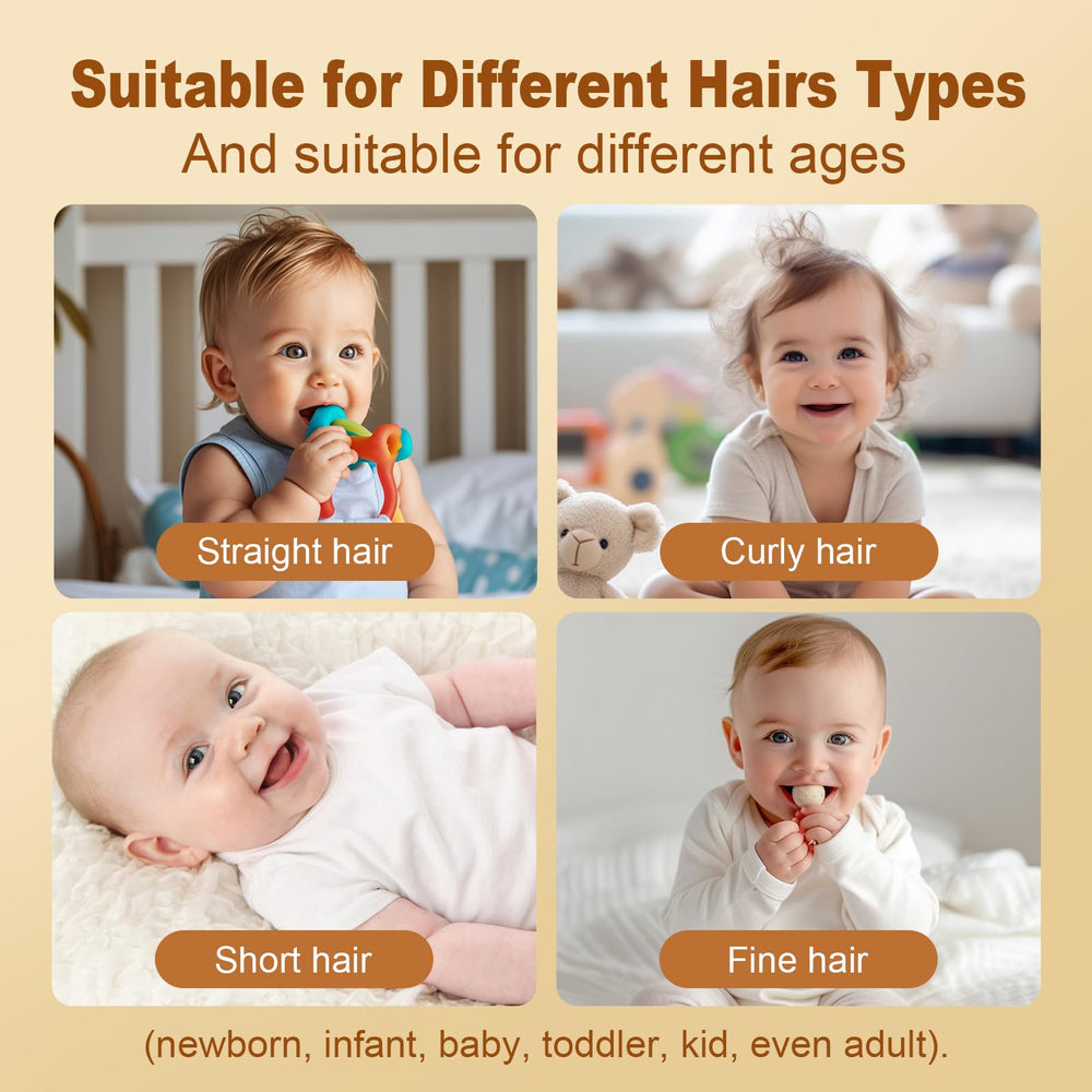 Rabbitcozy vacuum baby hair clippers side view highlighting compact, easy handling.