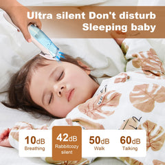 Rabbitcozy vacuum baby hair clippers vacuum mode reduces mess during cutting.