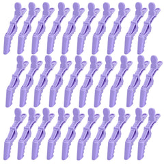 Rabetly alligator hair clip with wide teeth in purple for secure sectioning and precise styling.