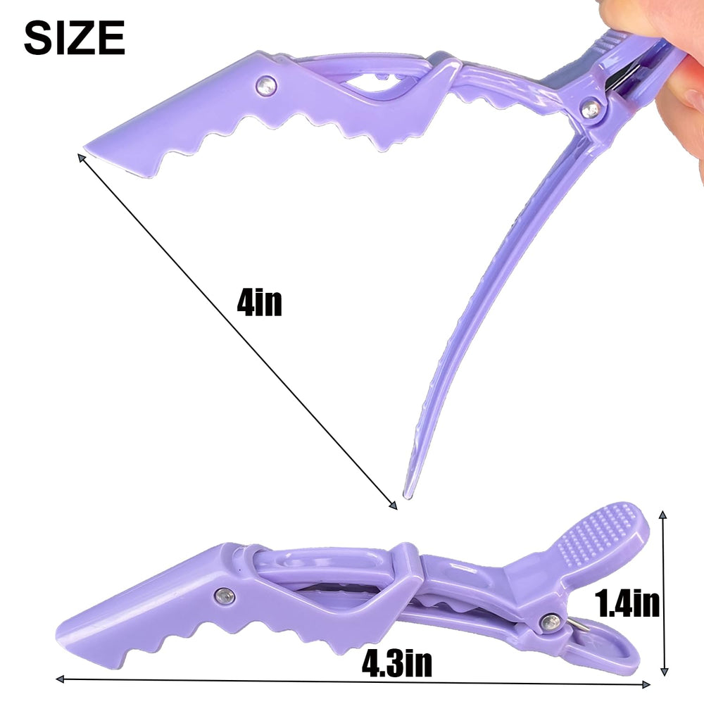 Rabetly purple hair clip shows gentle hold for thick hair when forming complex updos.