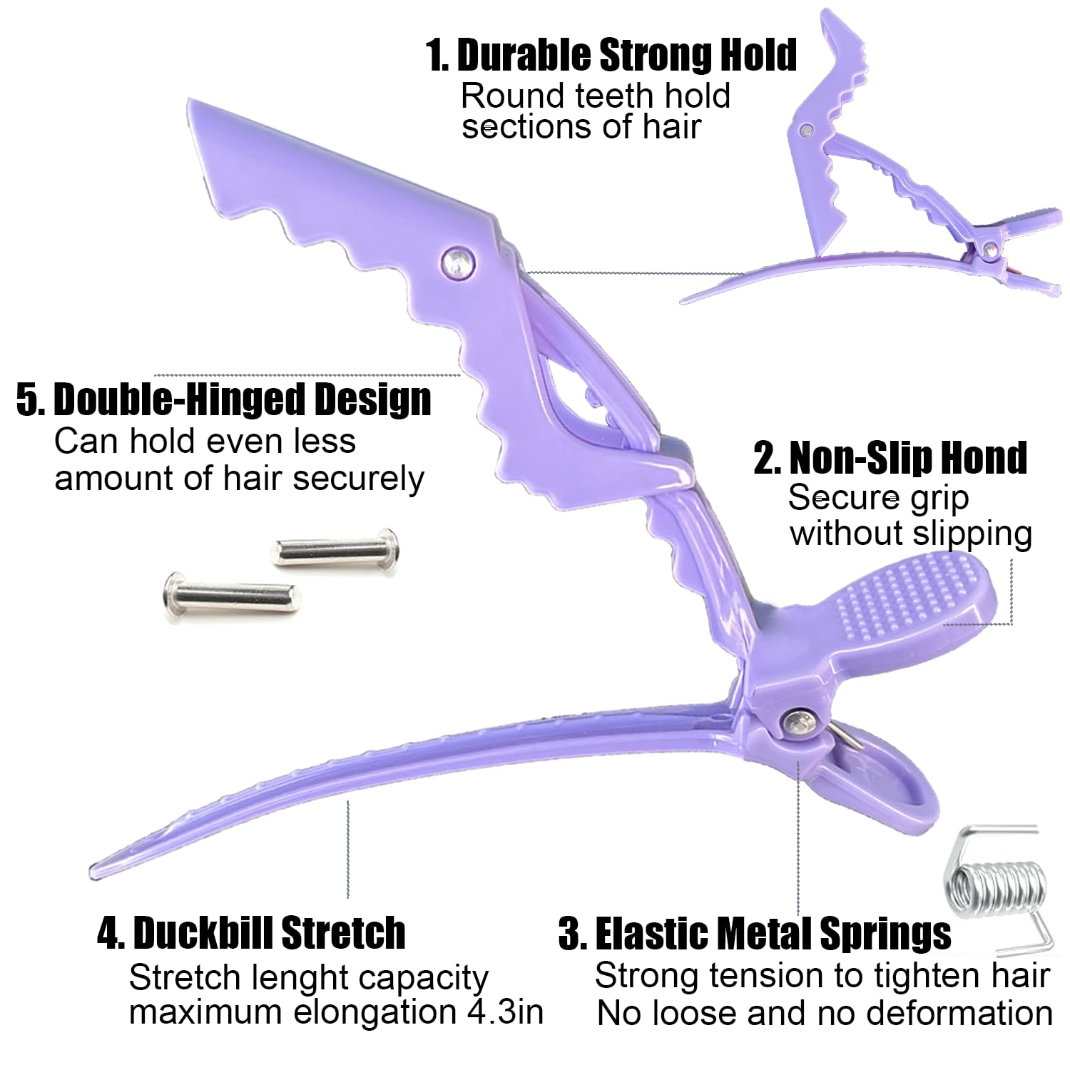 Rabetly alligator clip provides travel-ready styling tool with sturdy yet lightweight design.