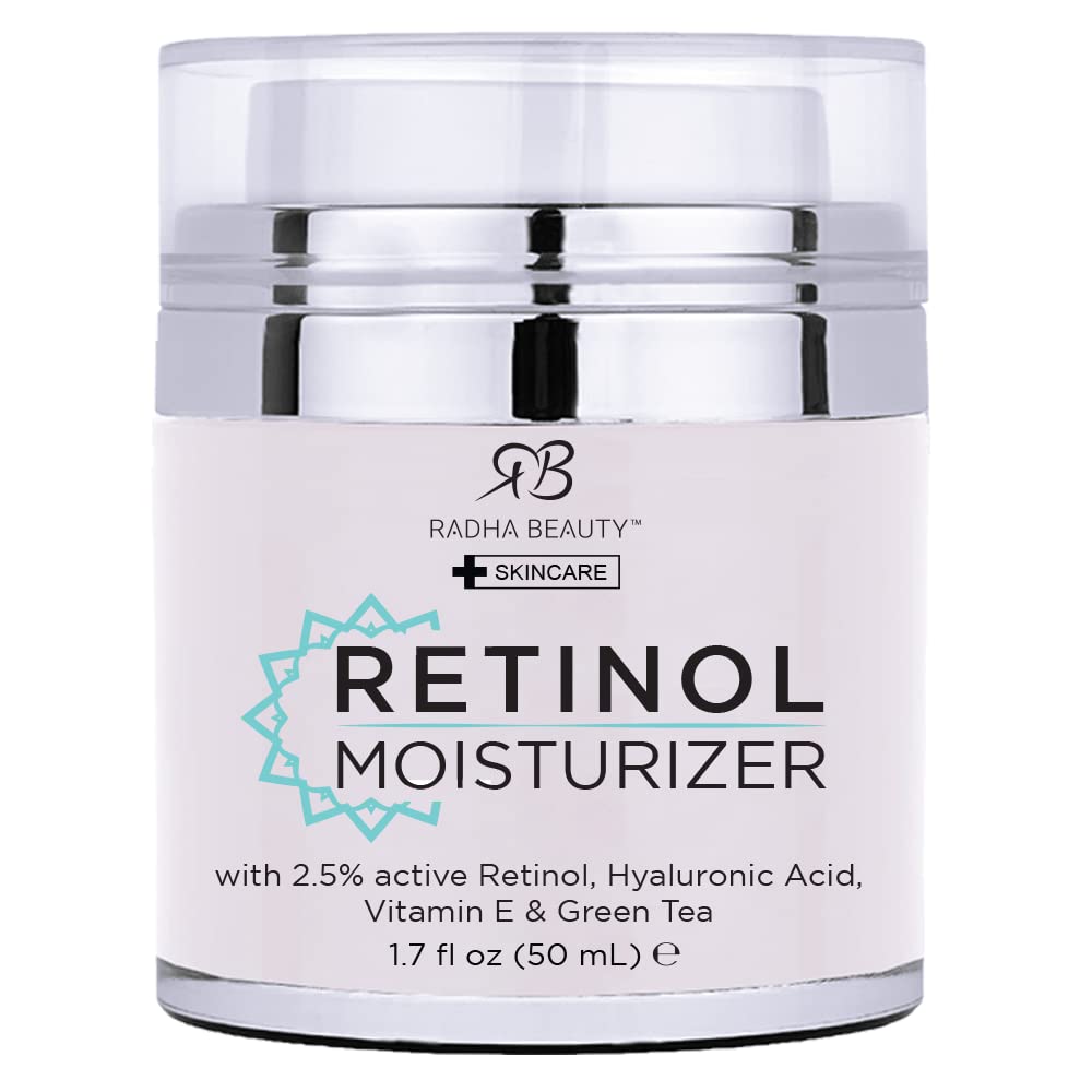 Radha Beauty Moisturizing Miracle Retinol Cream bottle delivering daily hydration.