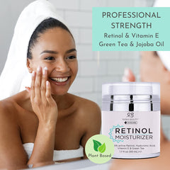 Radha Beauty Moisturizing Miracle Retinol Cream texture swatch highlights lightweight feel.