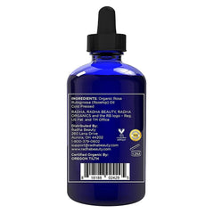 Radha Beauty Rosehip Seed Oil dispense pump for easy serum use.