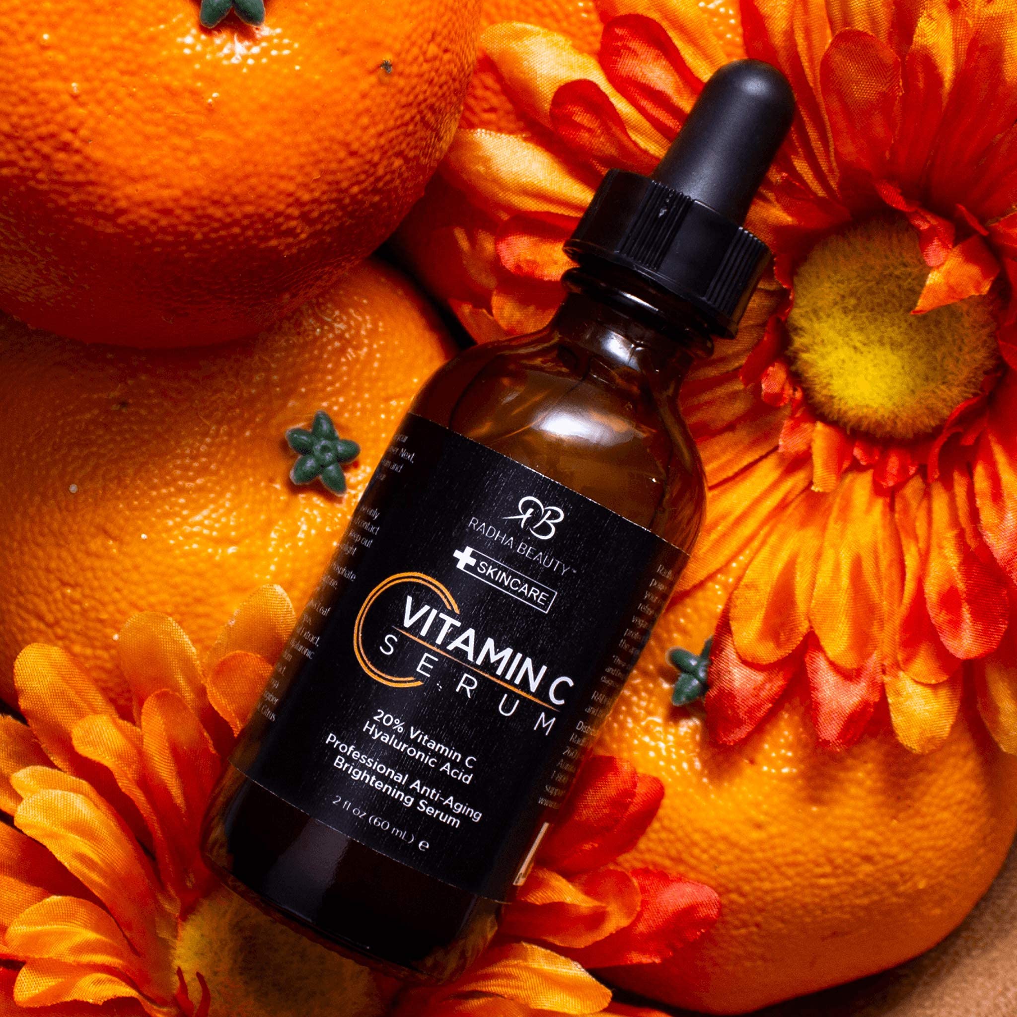 Radha Beauty Vitamin C Serum with ginger and Indian ginseng adds refreshing vitality.