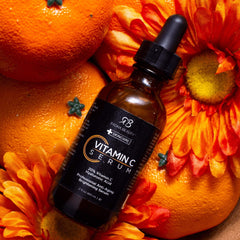 Radha Beauty Vitamin C Serum with ginger and Indian ginseng adds refreshing vitality.
