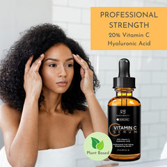 Radha Beauty Vitamin C Serum featuring green tea and aloe nourishes daytime skin.