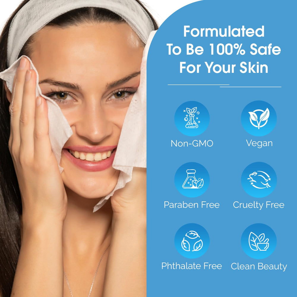 Radiant Aura triple-action skincare solution in a wipe form