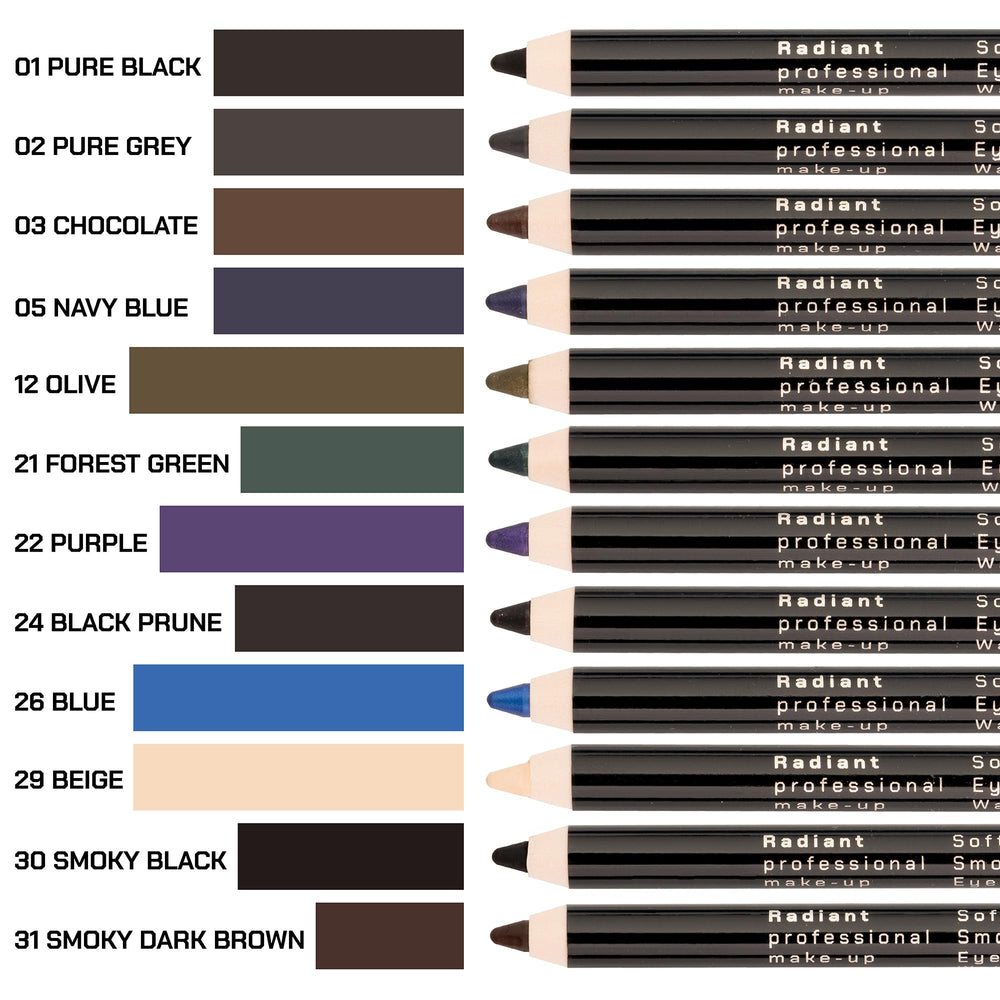 Radiant Professional Make Up Eyeliner Chocolate 03 packaging highlights cruelty-free German-made quality.