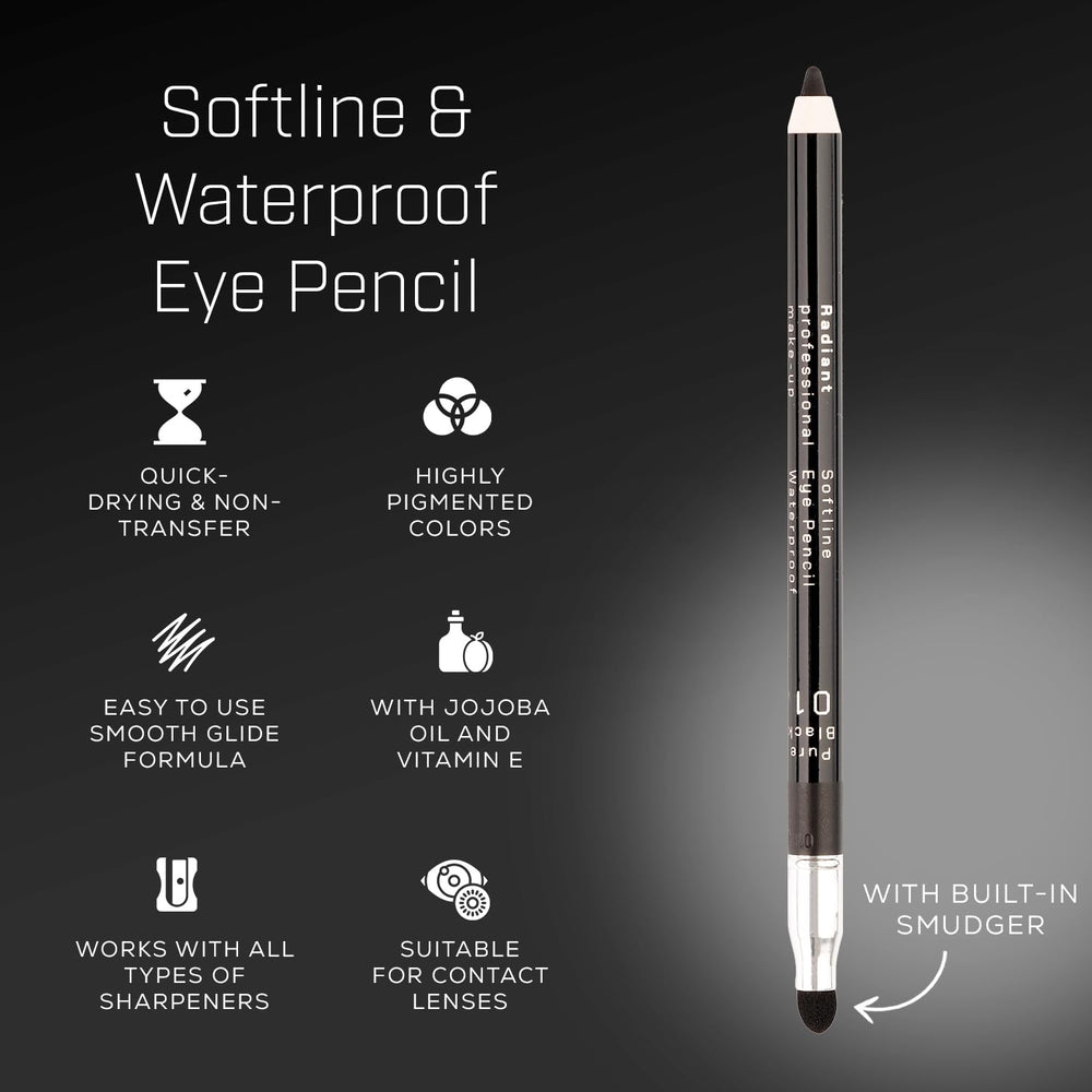 Radiant Professional Make Up Eyeliner Chocolate 03 pencil-tip for precise control.