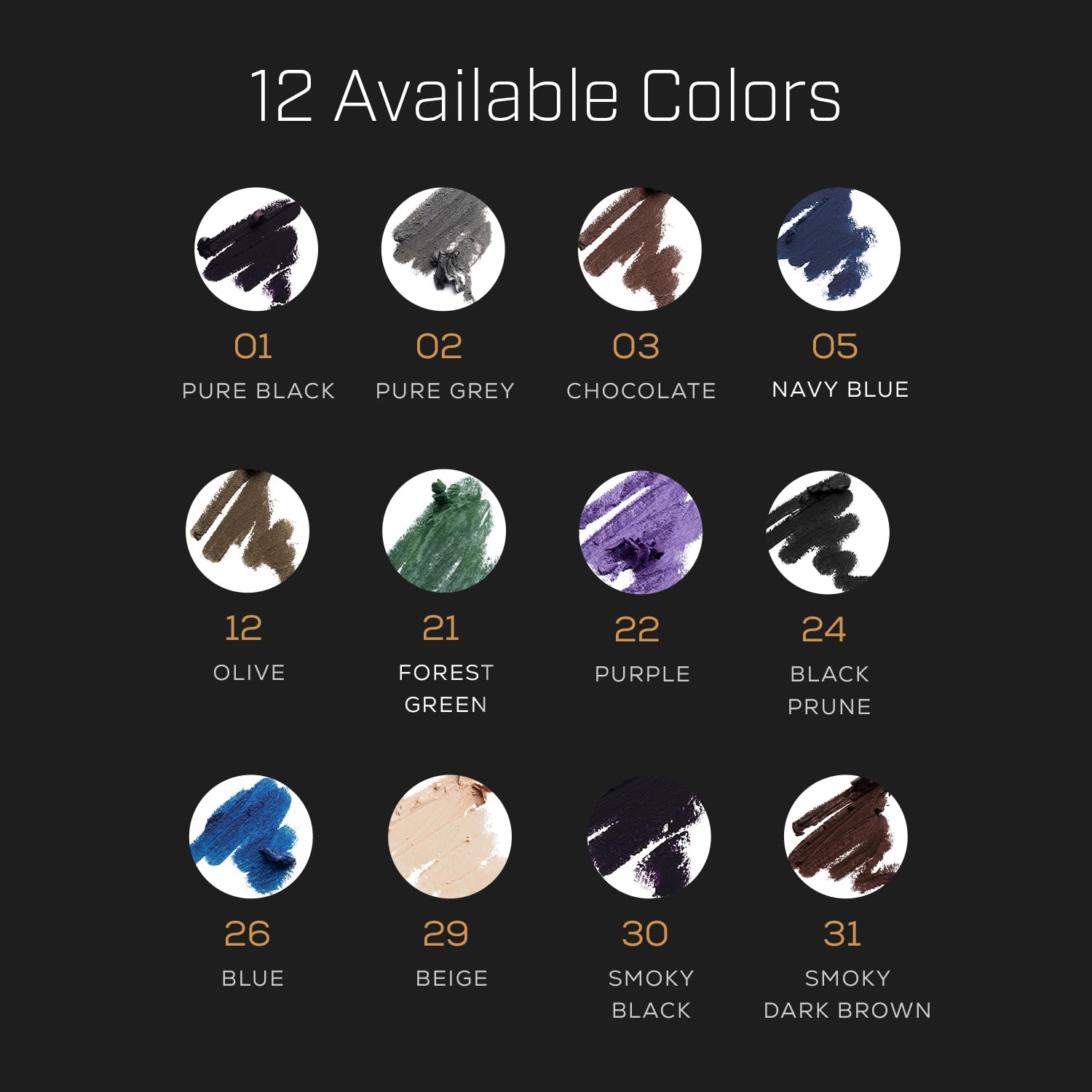 Radiant Professional Make Up Eyeliner Chocolate 03 waterproof swatch illustrates lasting wear.