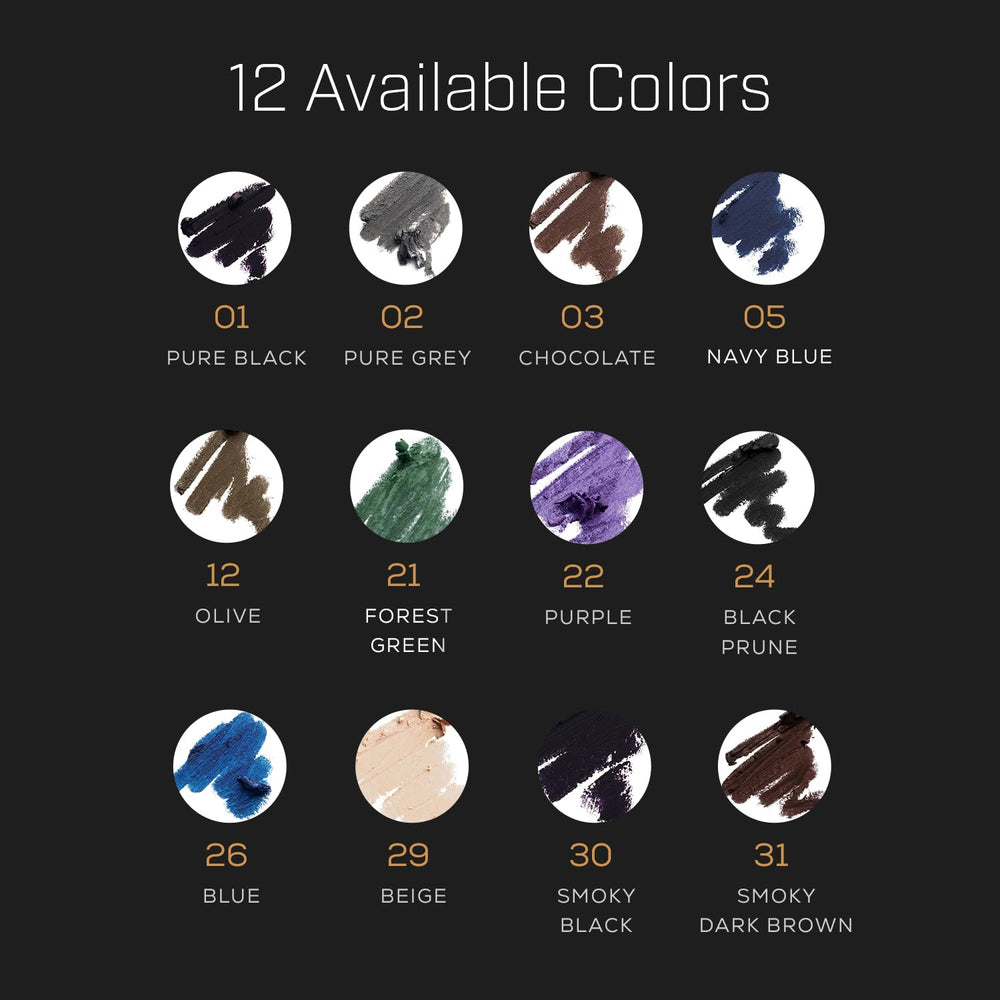 Radiant Professional Make Up Eyeliner Chocolate 03 waterproof swatch illustrates lasting wear.