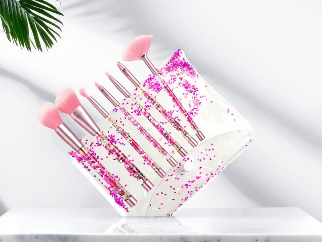 RAEEIKPHZ Sparkle Pink case interior keeps brushes organized and protected.