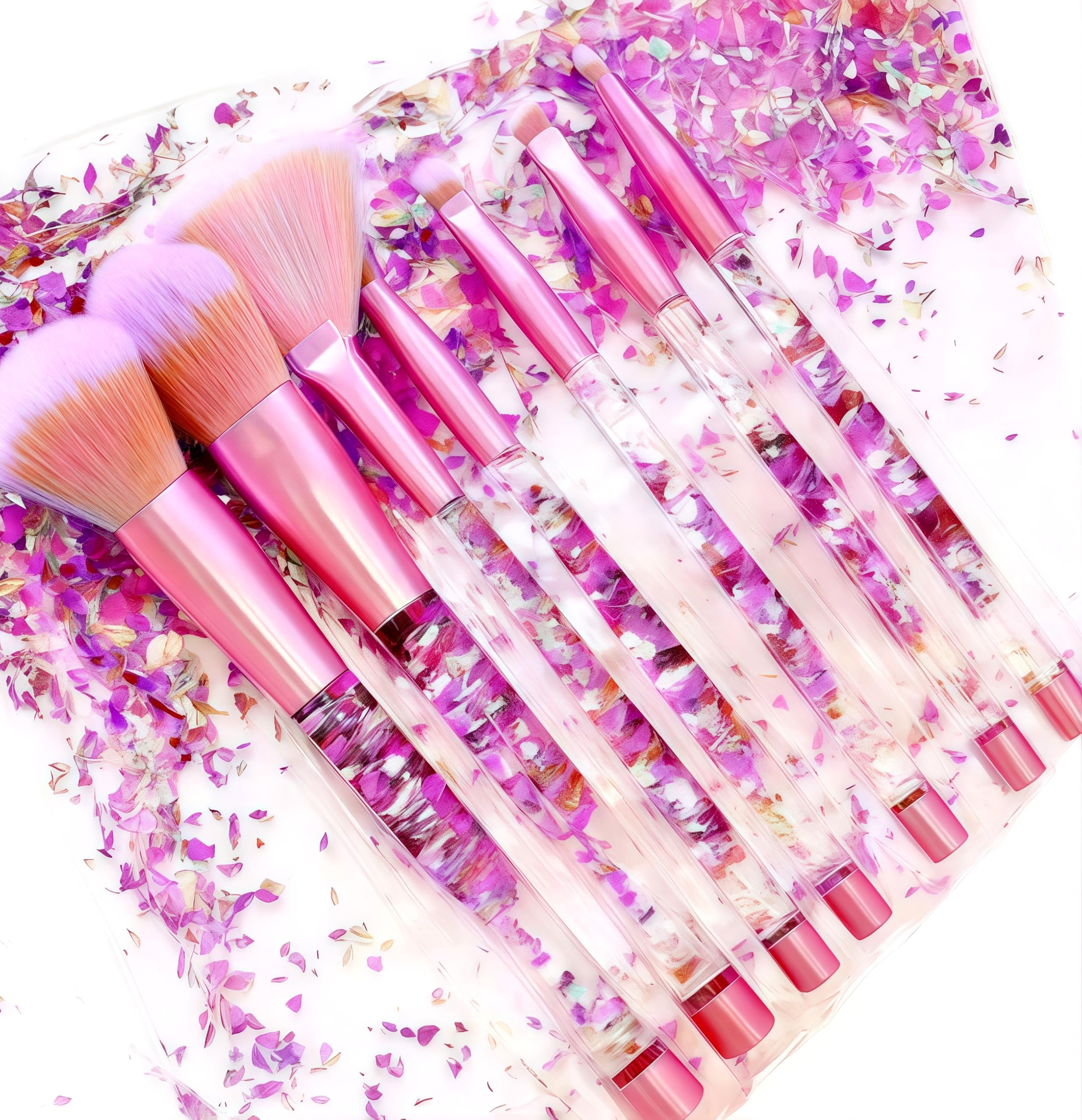 RAEEIKPHZ Sparkle Pink makeup brush set cover shows stylish storage and protection.