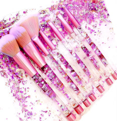 RAEEIKPHZ Sparkle Pink makeup brush set cover shows stylish storage and protection.