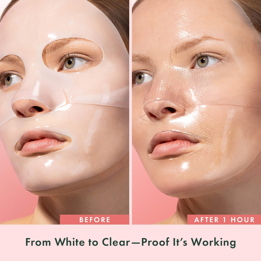 Rael collagen PDRN mask promotes firmer, smoother-looking skin.
