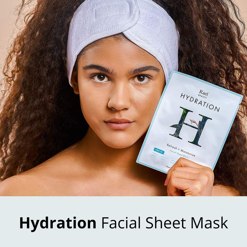Rael collagen mask sheet delivers plump, hydrated skin.