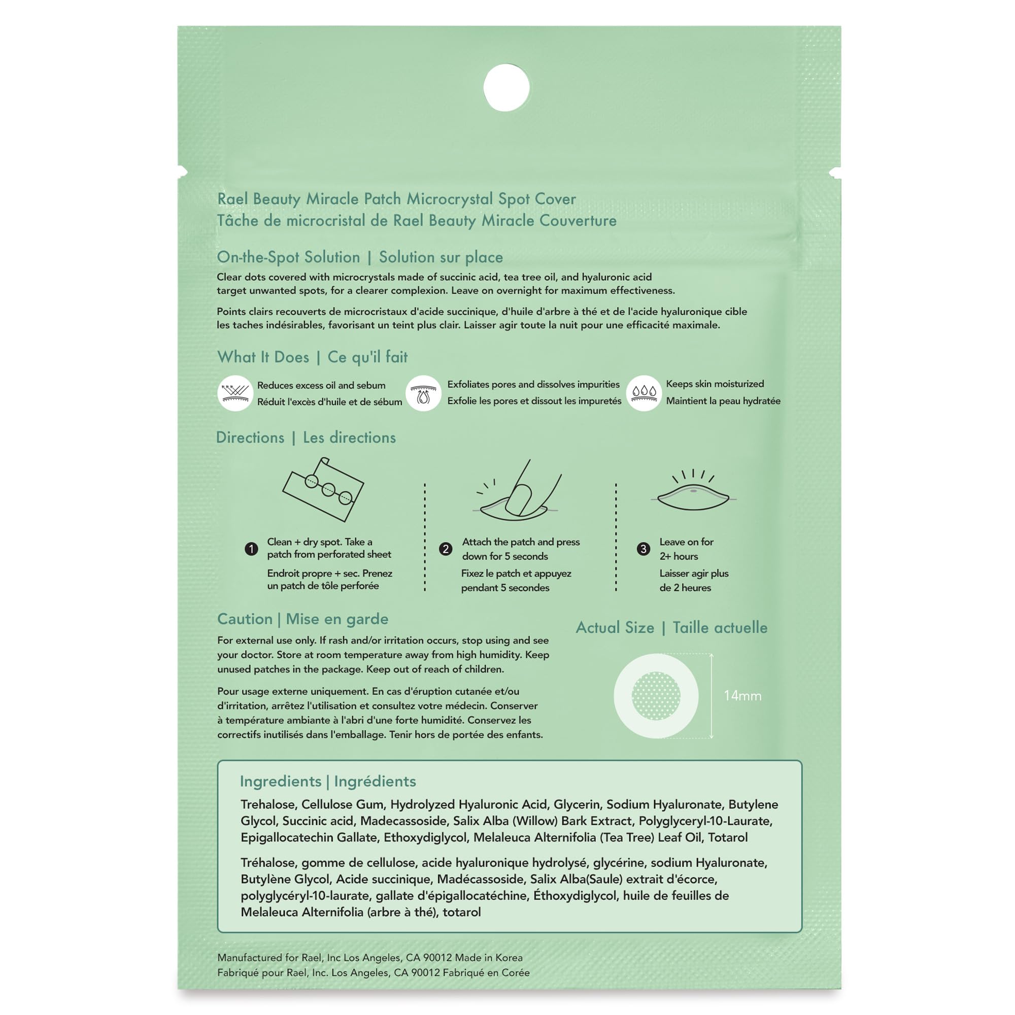 Rael patch packaging featuring nine-count box and product details.