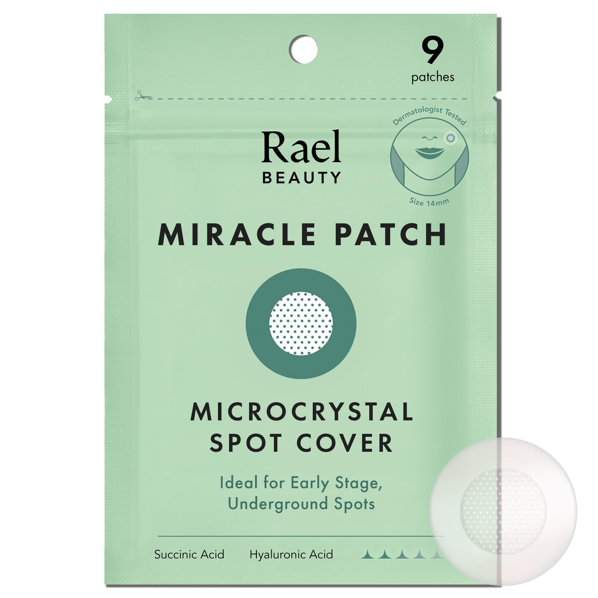Rael pimple patches packaging for easy, discreet blemish care.