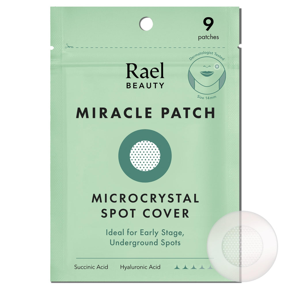 Rael pimple patches packaging for easy, discreet blemish care.