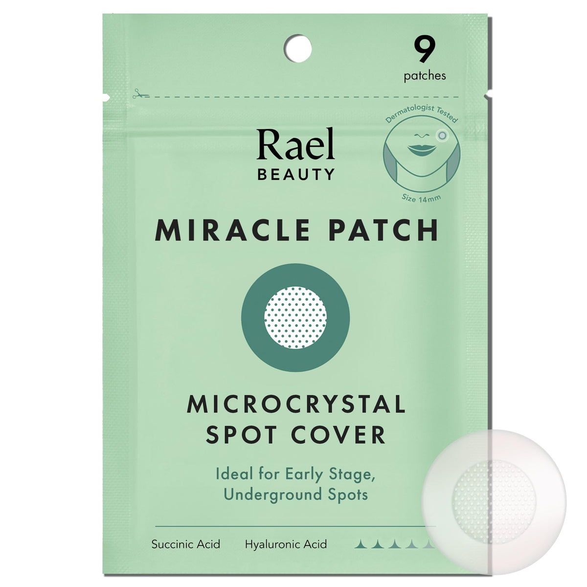 Rael pimple patches packaging for easy, discreet blemish care.