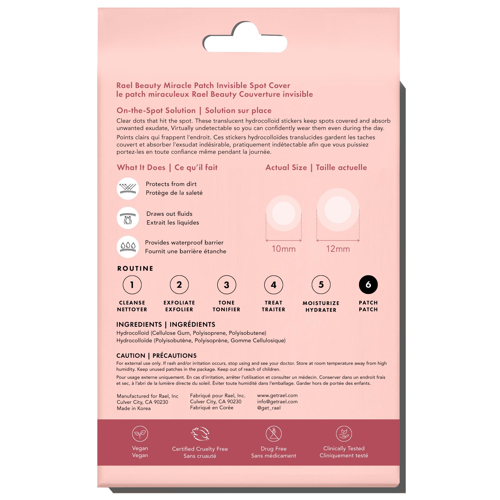 Rael patches on skin ready for on-the-go application