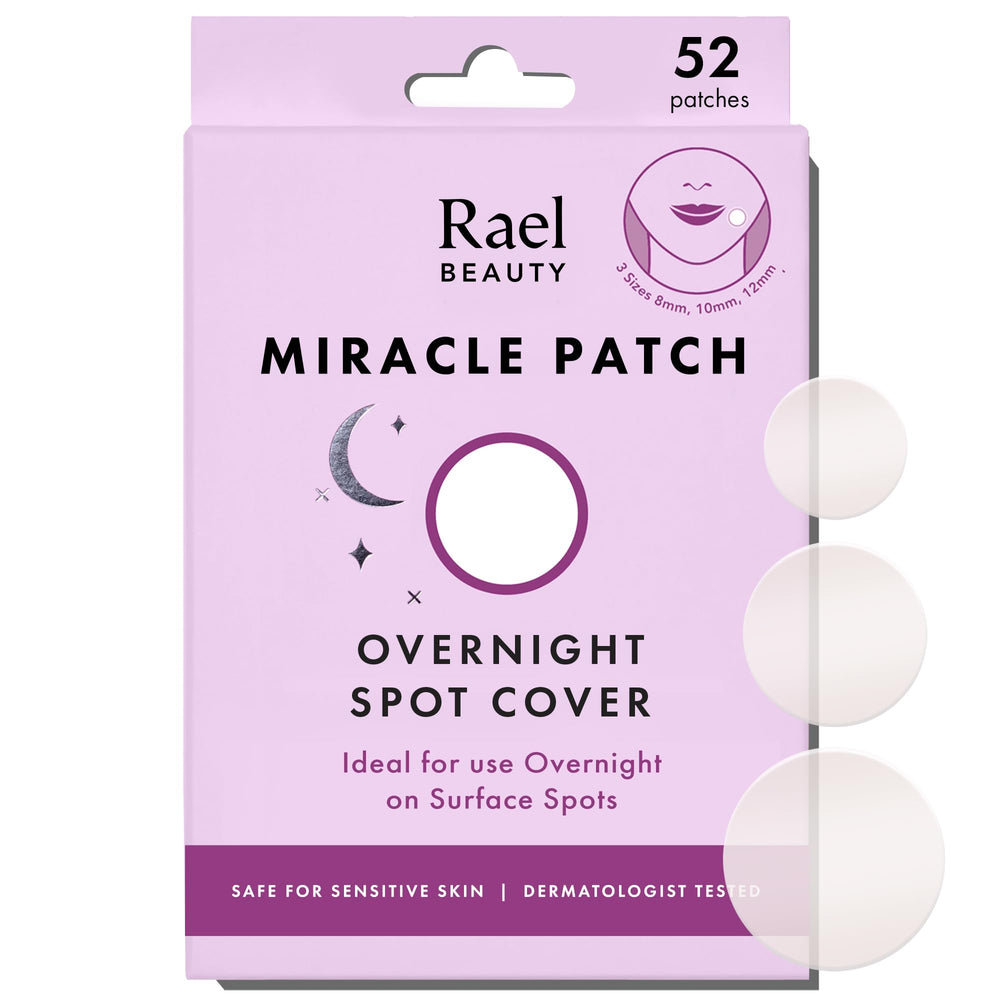 Rael pimple patches in packaging showcase overnight blemish protection.