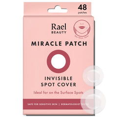 Rael pimple patches packaging shows discreet hydrocolloid care.